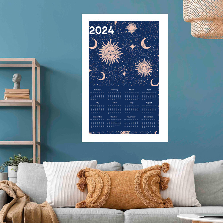 Wandposter Calendar 2024 - Space Composition on Navy Blue Background 151895 additionalImage 11