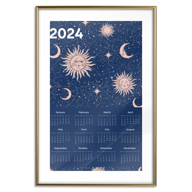 Wandposter Calendar 2024 - Space Composition on Navy Blue Background 151895 additionalImage 24