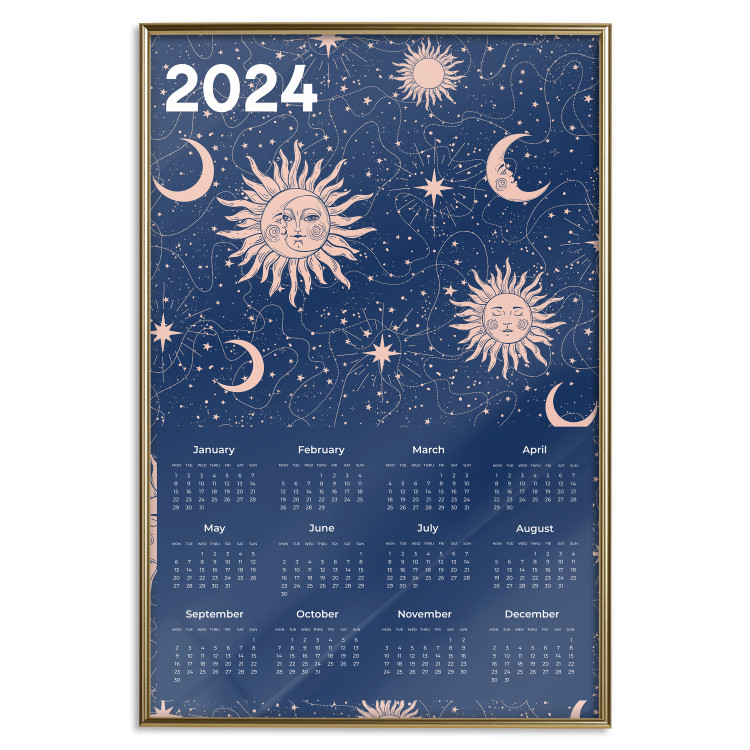 Wandposter Calendar 2024 - Space Composition on Navy Blue Background 151895 additionalImage 22