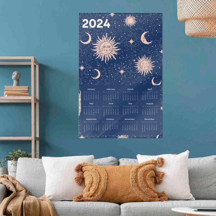 Wandposter Calendar 2024 - Space Composition on Navy Blue Background 151895 additionalImage 14