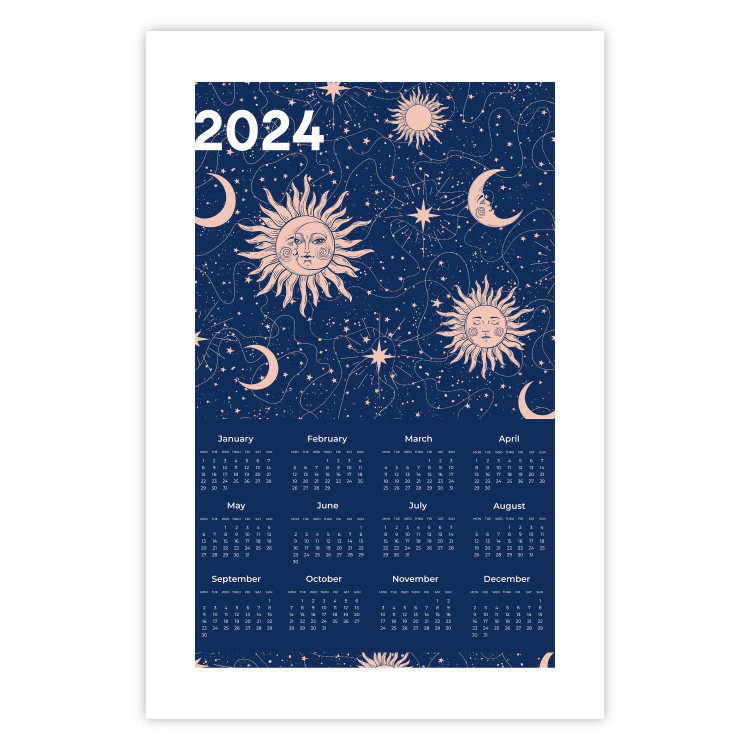 Wandposter Calendar 2024 - Space Composition on Navy Blue Background 151895 additionalImage 20