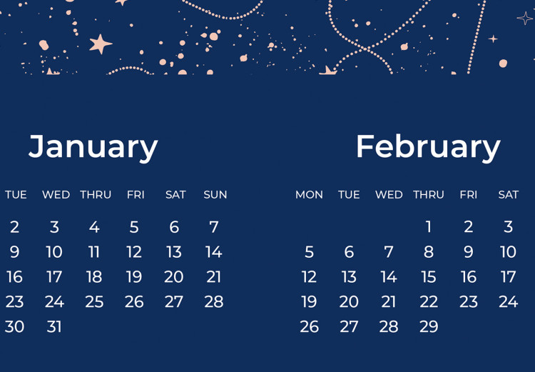 Wandposter Calendar 2024 - Space Composition on Navy Blue Background 151895 additionalImage 4