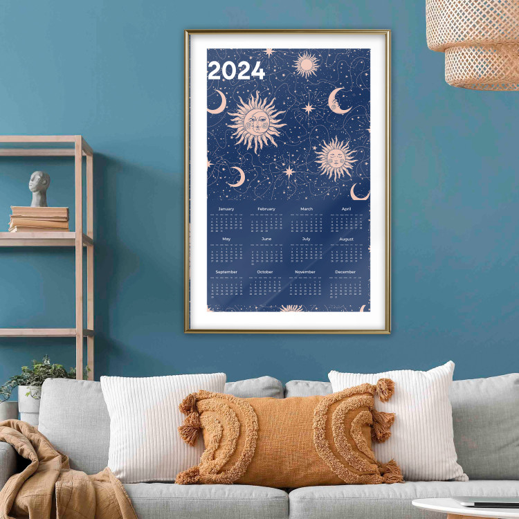 Wandposter Calendar 2024 - Space Composition on Navy Blue Background 151895 additionalImage 13