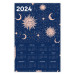 Wandposter Calendar 2024 - Space Composition on Navy Blue Background 151895
