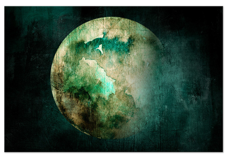 Leinwandbild Uralte Erde - Planetenbild in verschwommenen Grüntönen 135016