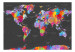 Vlies Fototapete Weltkarte - Kontinente mit englischen Namen auf grauem Hintergrund 95016 additionalThumb 1
