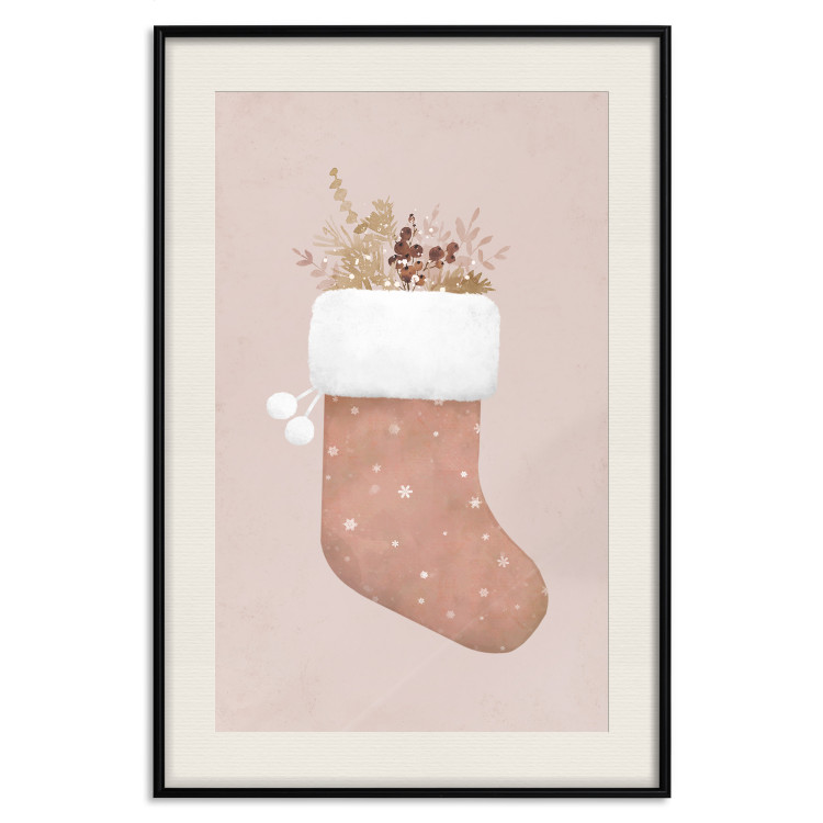 Poster Christmas in Pastels - Holiday Stocking With Plant Twigs 148036 additionalImage 24