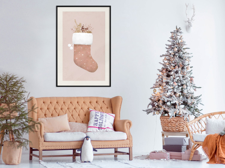 Poster Christmas in Pastels - Holiday Stocking With Plant Twigs 148036 additionalImage 15