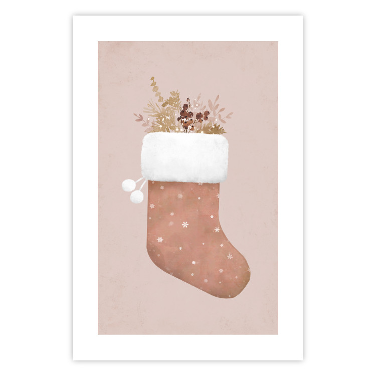 Poster Christmas in Pastels - Holiday Stocking With Plant Twigs 148036 additionalImage 19