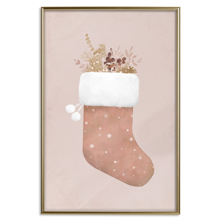 Poster Christmas in Pastels - Holiday Stocking With Plant Twigs 148036 additionalImage 23