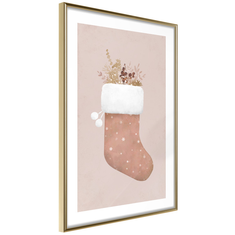 Poster Christmas in Pastels - Holiday Stocking With Plant Twigs 148036 additionalImage 6