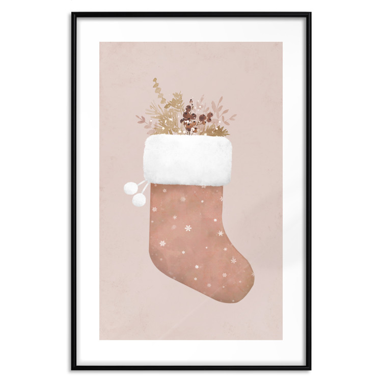 Poster Christmas in Pastels - Holiday Stocking With Plant Twigs 148036 additionalImage 27