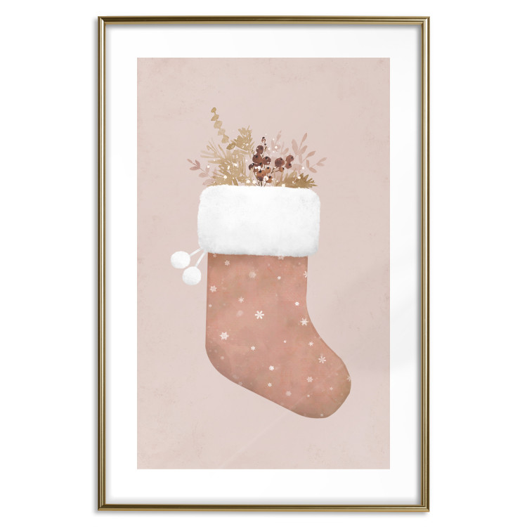 Poster Christmas in Pastels - Holiday Stocking With Plant Twigs 148036 additionalImage 26