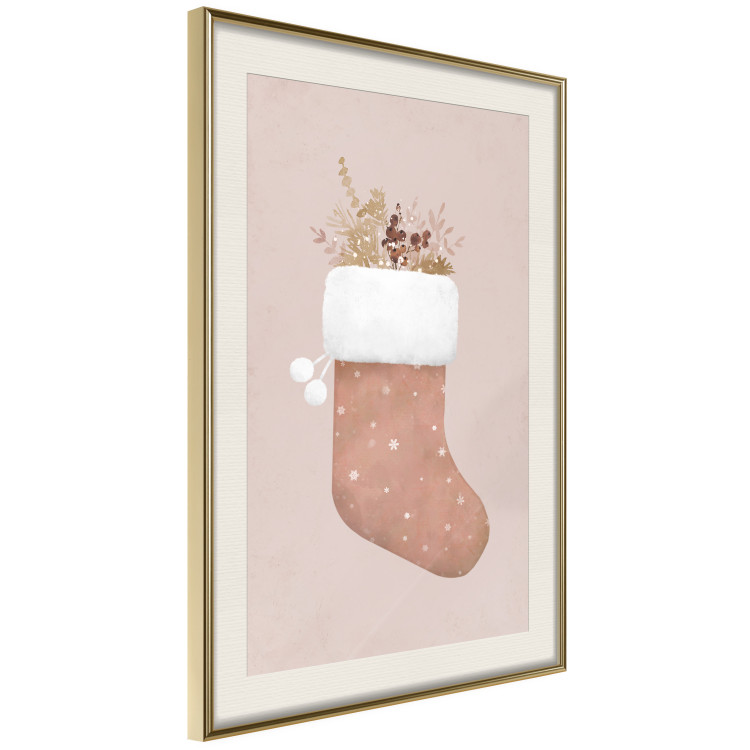Poster Christmas in Pastels - Holiday Stocking With Plant Twigs 148036 additionalImage 9