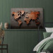 Bild auf Leinwand Copper Map of the World - Orange Outline of Countries on a Gray Background 151236 additionalThumb 3