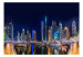 Fototapete Nacht in Dubai - Beleuchtete Stadtszene mit Wasserspiegelung 99036 additionalThumb 1