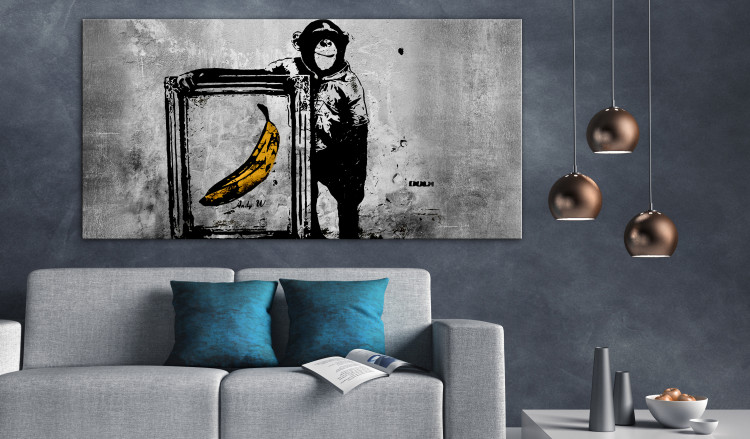 Leinwandbild XXL Banksy: Monkey with Frame II [Large Format] 125546 additionalImage 5