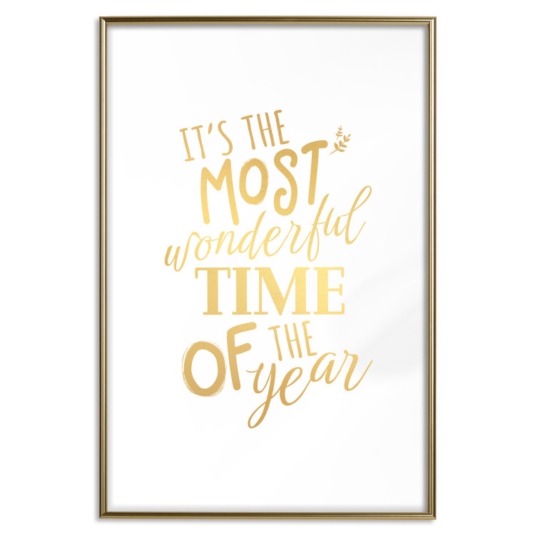 Wandposter The Most Beautiful Time - Golden Inscription, Decorative Christmas Text 149146 additionalImage 3
