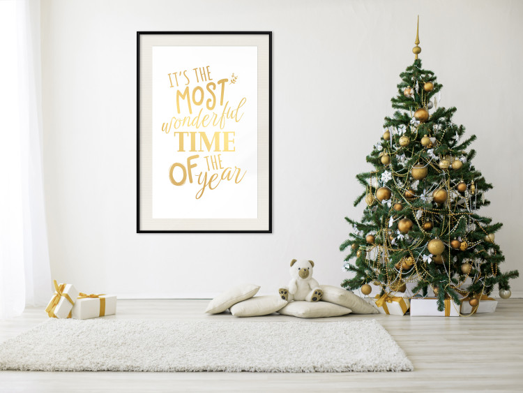 Wandposter The Most Beautiful Time - Golden Inscription, Decorative Christmas Text 149146 additionalImage 21
