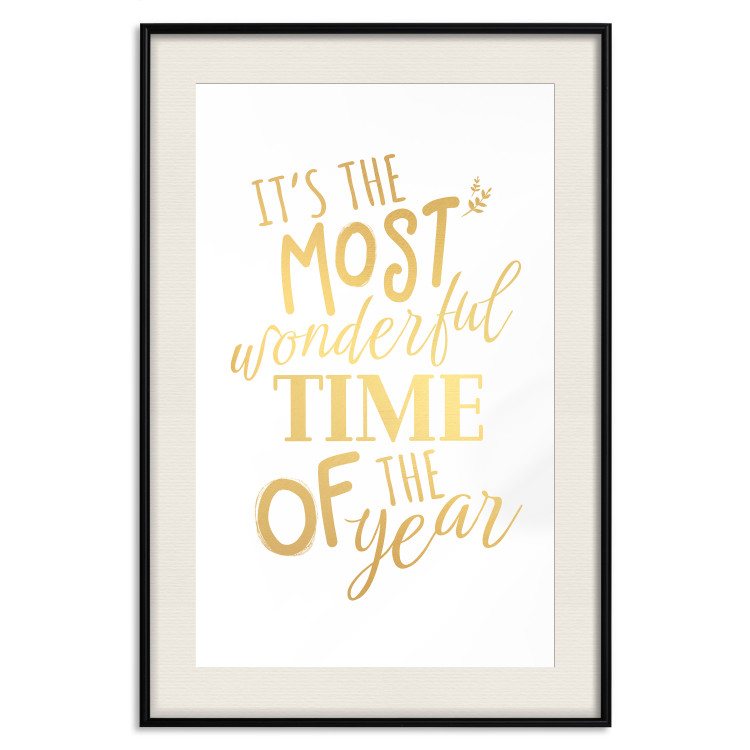 Wandposter The Most Beautiful Time - Golden Inscription, Decorative Christmas Text 149146 additionalImage 2