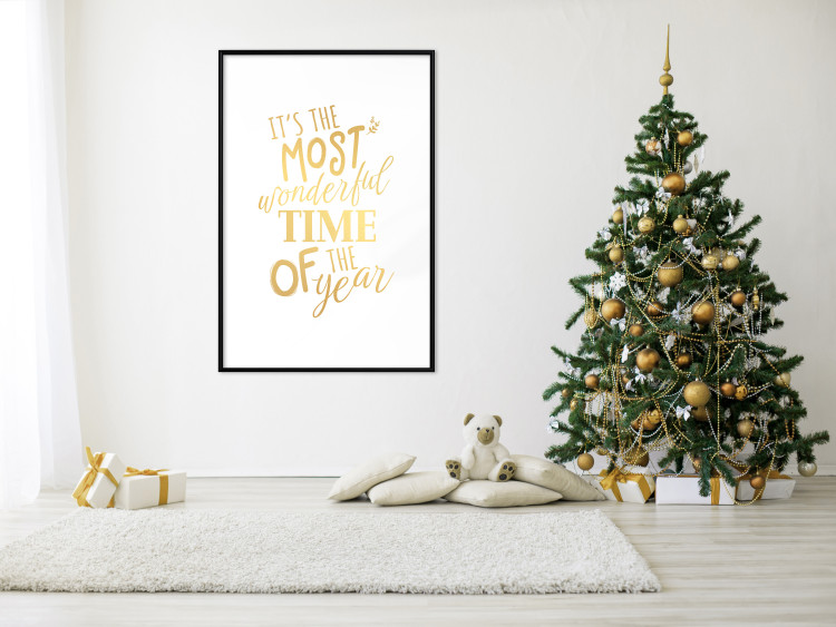 Wandposter The Most Beautiful Time - Golden Inscription, Decorative Christmas Text 149146 additionalImage 25