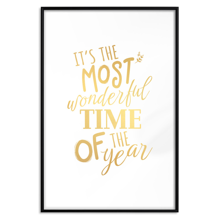 Wandposter The Most Beautiful Time - Golden Inscription, Decorative Christmas Text 149146 additionalImage 4