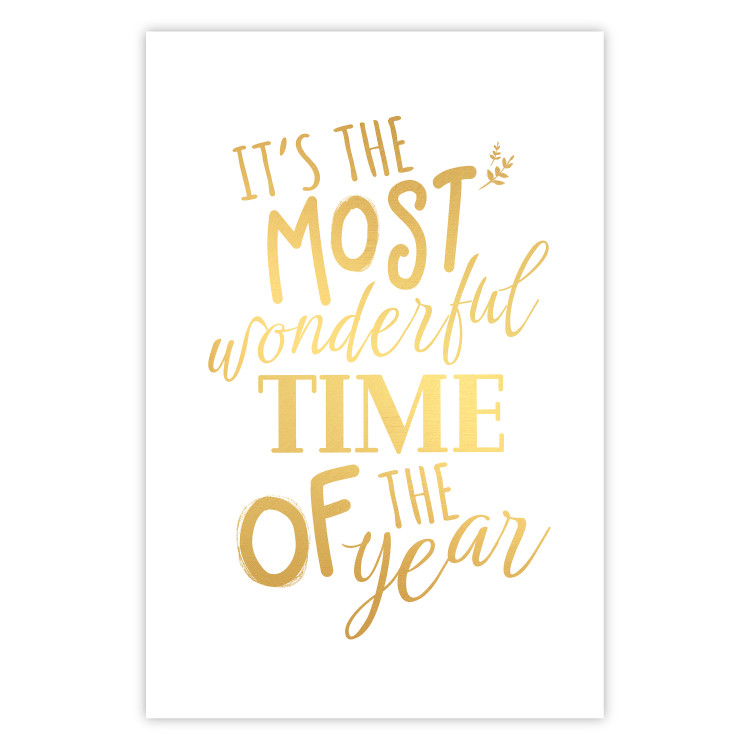 Wandposter The Most Beautiful Time - Golden Inscription, Decorative Christmas Text 149146