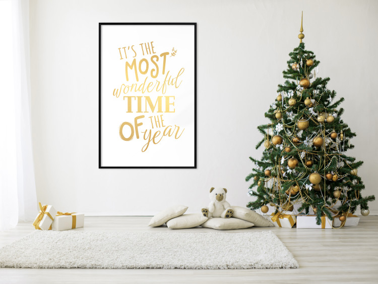 Wandposter The Most Beautiful Time - Golden Inscription, Decorative Christmas Text 149146 additionalImage 23