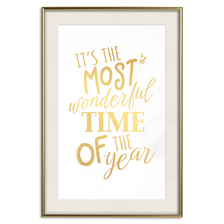 Wandposter The Most Beautiful Time - Golden Inscription, Decorative Christmas Text 149146 additionalImage 5