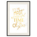 Wandposter The Most Beautiful Time - Golden Inscription, Decorative Christmas Text 149146 additionalThumb 2