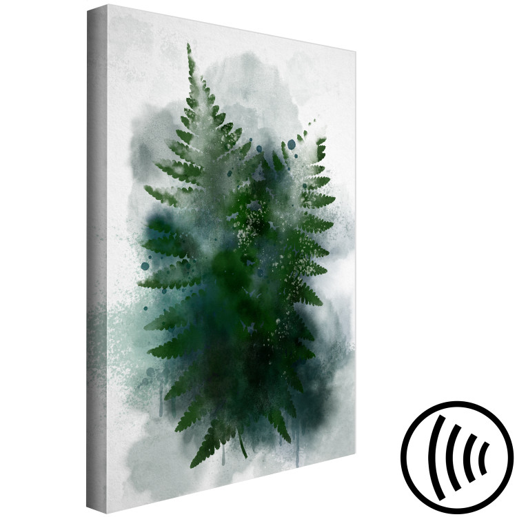Wandbild Farn im Nebel - Blätter in einer kühlen Nebelwolke, grün und grau 134456 additionalImage 6