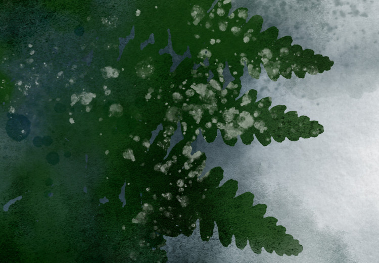 Wandbild Farn im Nebel - Blätter in einer kühlen Nebelwolke, grün und grau 134456 additionalImage 5