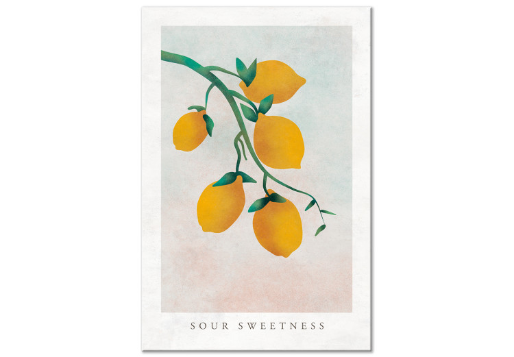 Wandbild Zitrusfrüchte - Zeichnung eines Zitronenbaumzweigs 135156