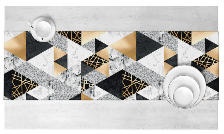 Tischläufer modern Elegenat geometry - a minimalist design with imitation  marble and gold dekorativ - Tischläufer - bimago