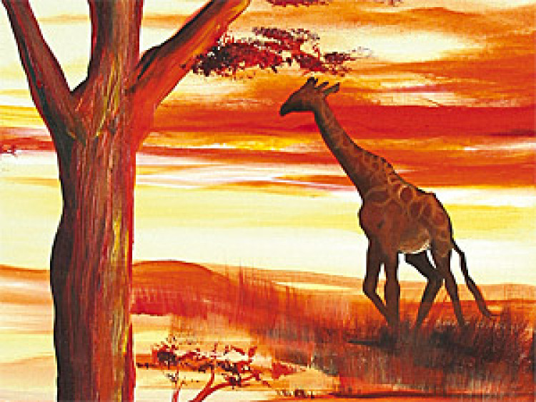 Leinwandbild Giraffen und Bäume  49476 additionalImage 2