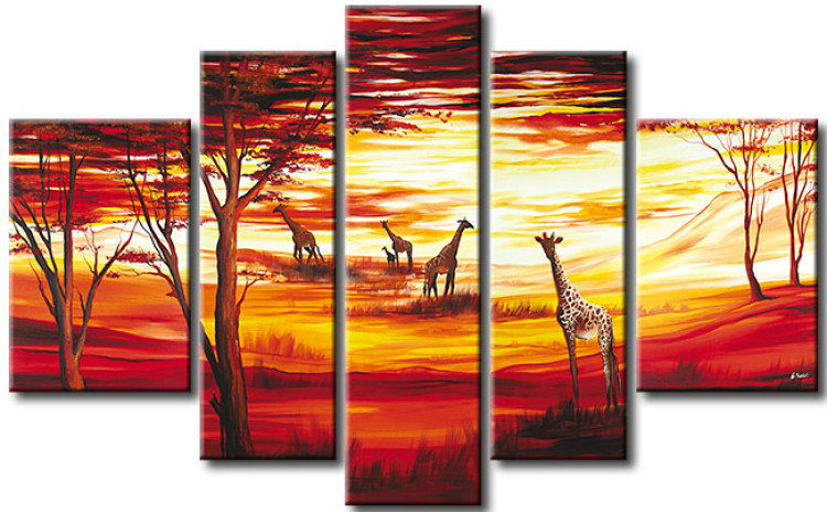 Leinwandbild Giraffen und Bäume  49476