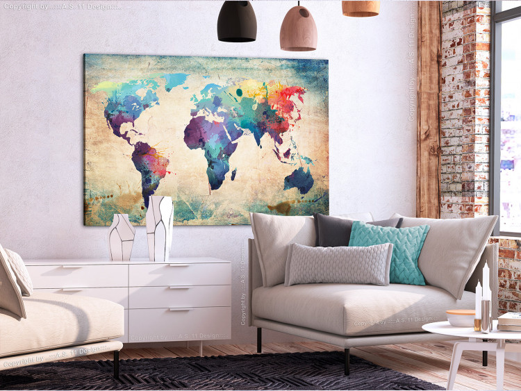 Pinnwand Colorful World Map [Cork Map] 107186 additionalImage 4