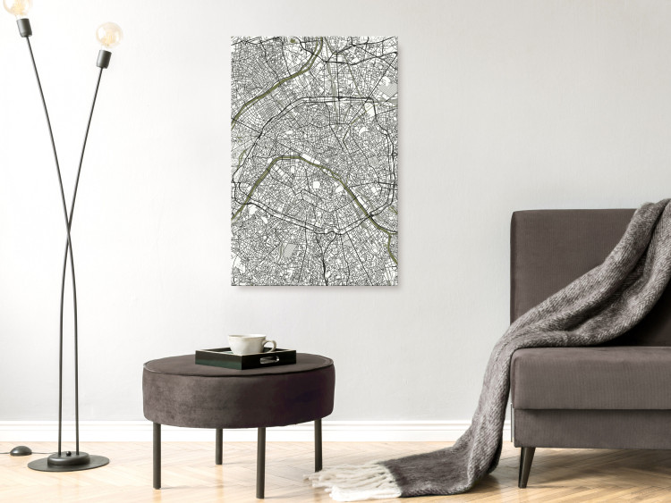 Bild auf Leinwand Arterie von Paris - Stadtkarte der fanzösischen Hauptstadt mit Seine 135086 additionalImage 3