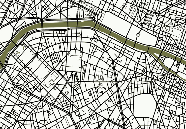 Bild auf Leinwand Arterie von Paris - Stadtkarte der fanzösischen Hauptstadt mit Seine 135086 additionalImage 5