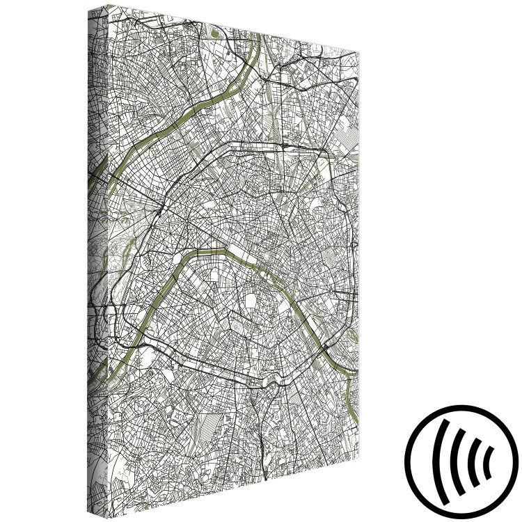 Bild auf Leinwand Arterie von Paris - Stadtkarte der fanzösischen Hauptstadt mit Seine 135086 additionalImage 6