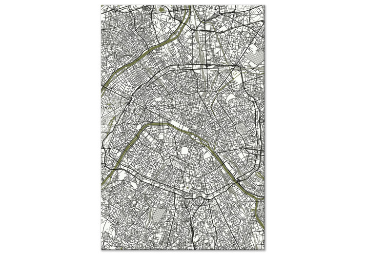 Bild auf Leinwand Arterie von Paris - Stadtkarte der fanzösischen Hauptstadt mit Seine 135086