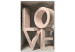 Leinwandbild Liebe in Buchstaben - Schriftzug Love bedeckt mit kleinen Herzen 135396