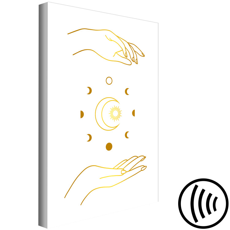 Leinwandbild Magic Symbols - Golden Hands and All Phases of the Moon 146196 additionalImage 6