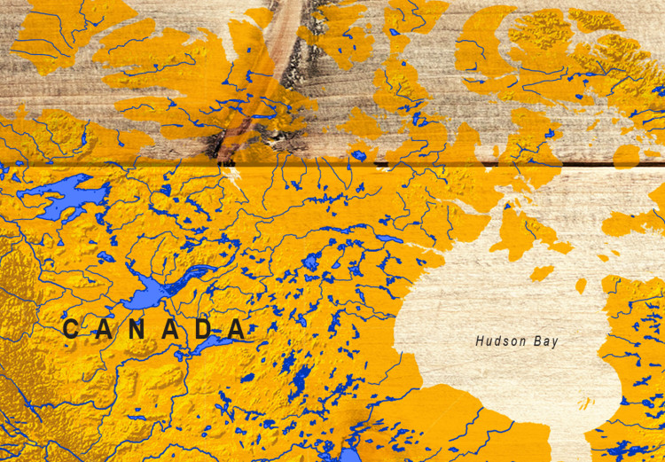 Wandbild Karte der bunten Kontinente (1-teilig) - Welt auf Holzgrund 97517 additionalImage 4