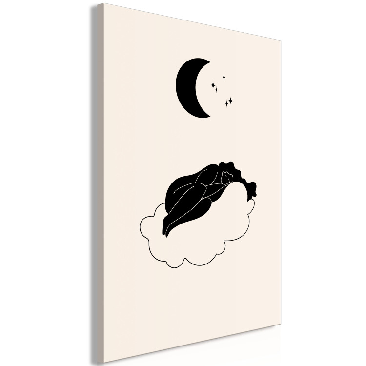 Leinwandbild Monochrome Minimalism - Girl Sleeping on a Cloud in the Moonlight 146127 additionalImage 2
