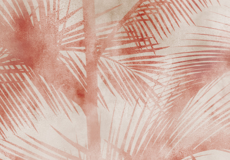 Fototapete Palmen im Nebel - Rosa tropische Bäume auf cremefarbenem Hintergrund 144037 additionalImage 3