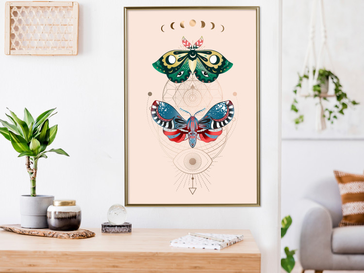 Poster Magic Insects - Geometric Esoteric Signs and Colorful Moths 146137 additionalImage 17