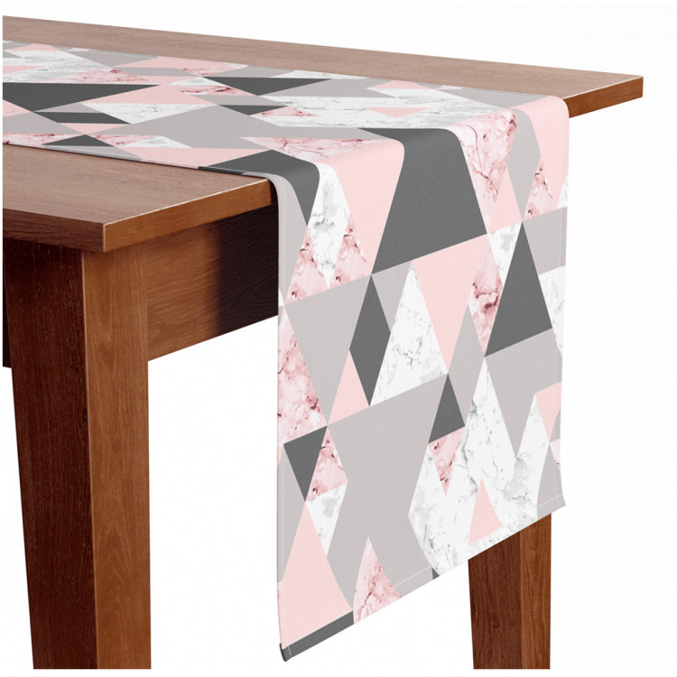 Tischläufer modern Powdery triangles - of - shades Tischläufer motif in minimalist pink bimago - geometric, dekorativ