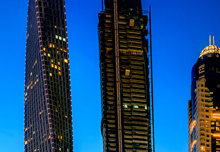 Fototapete Dubai - Nachtaufnahme der Stadt mit modernen Wolkenkratzern 99037 additionalImage 3