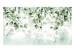Fototapete Decorative Leaves - A Floral Motif in Light Greens on a White Background 146447 additionalThumb 1